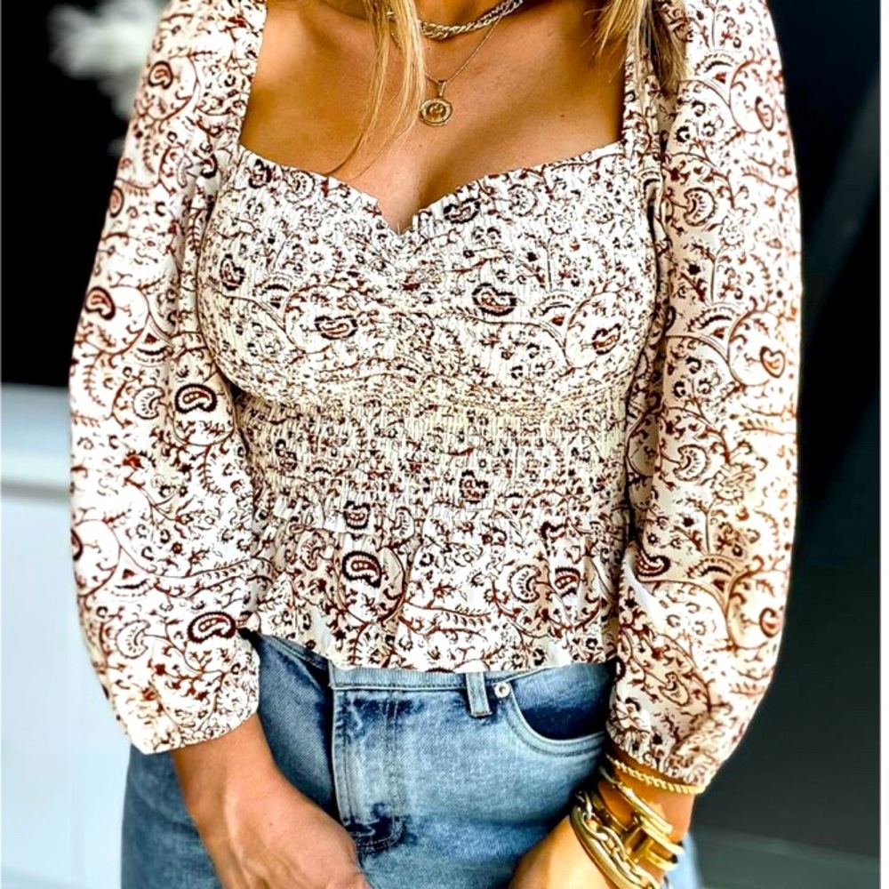 Paisley smock top